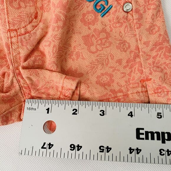 COOGI Shorts Baby Girl 24M Orange Floral Embroidered Logo Stretch Waist Pockets - Picture 7 of 7